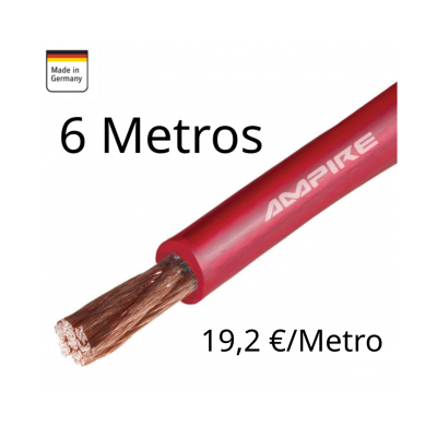 Ampire Cable Corriente Rojo XSK50 - Cobre 6 METRO